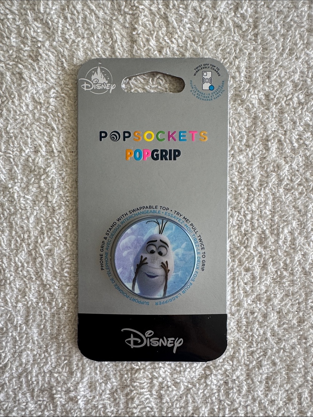 Pop Sockets x Disney Frozen Olaf PopGrip Phone Grip in White and Light Blue